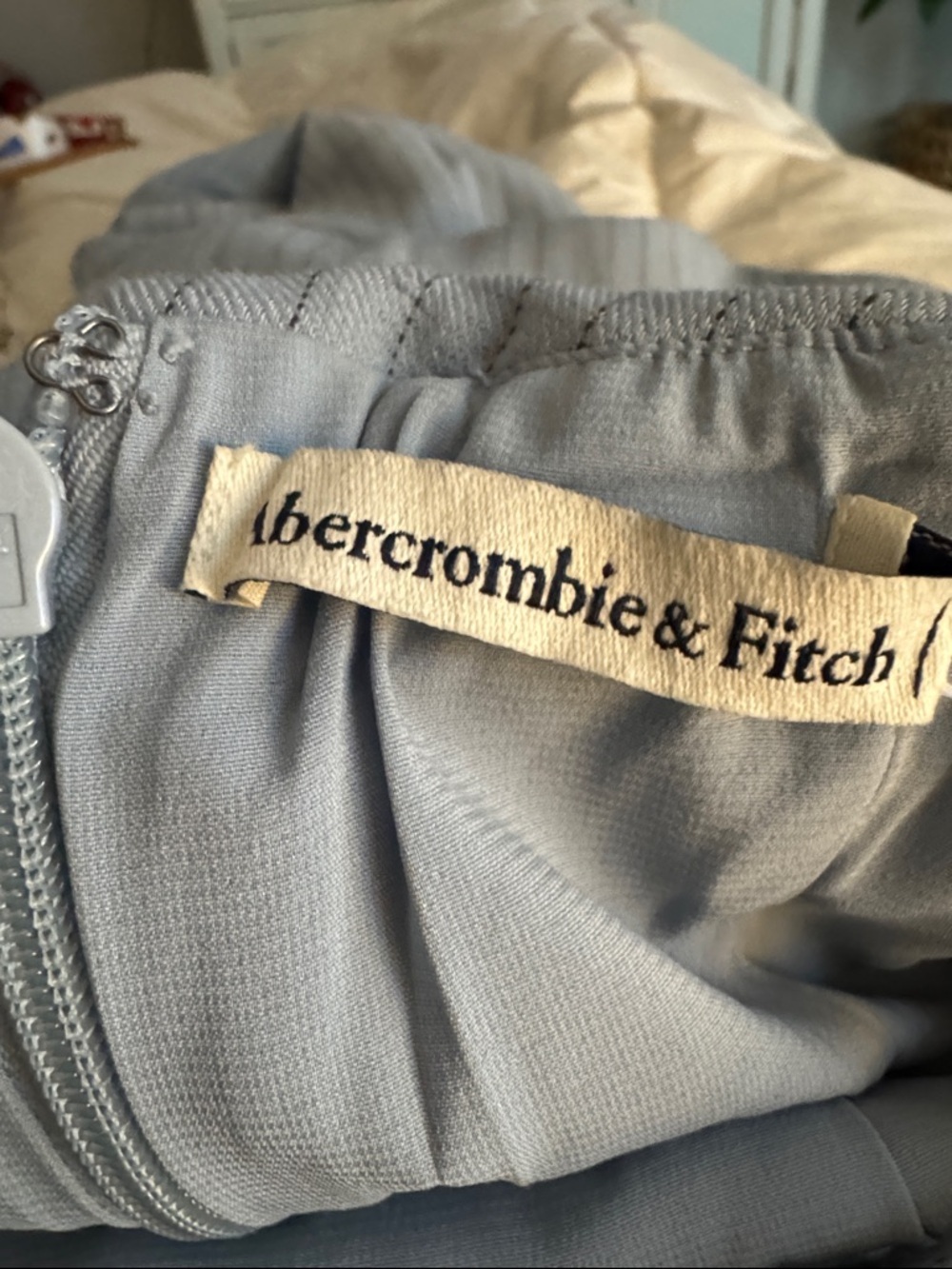 ABERCROMBIE & FITCH Striped Blue Strapless Tailored Midi Dress XS XSP Petite NWT - Picture 5 of 7